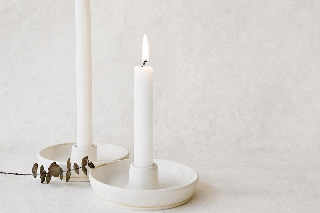 Ceramic candle holder - Faceted collection - Parceline