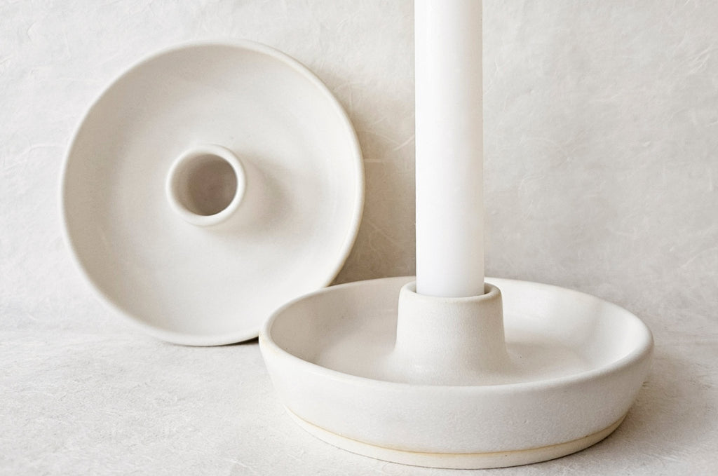 Ceramic candle holder - Faceted collection - Parceline