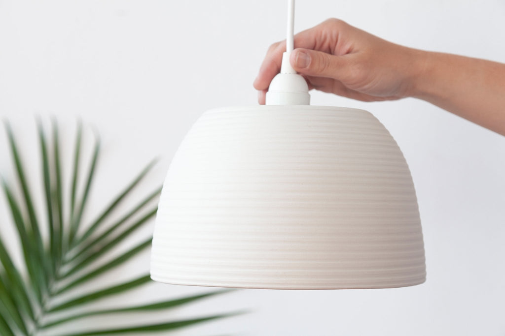 Large white pendant light - No5 - Parceline