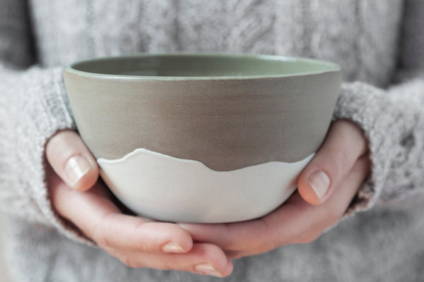 Handmade pottery bowl - teal - Dripping collection - Parceline