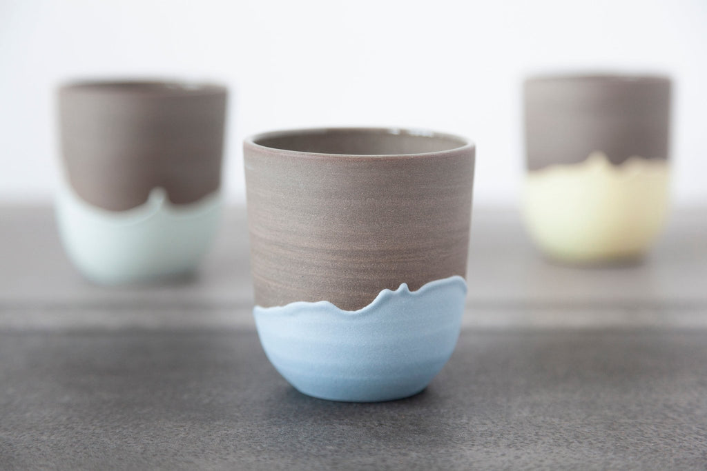 Stoneware coffee mug 8oz - blue - Dripping collection - Parceline