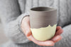 Stoneware coffee mug 8oz - yellow - Dripping collection - Parceline